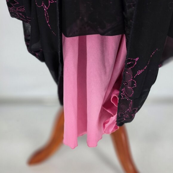 VTG Y2K Taboo Metallic Black Floral Mesh Whimsigoth Maxi Dress Gothic Womens 2X - Picture 9 of 13